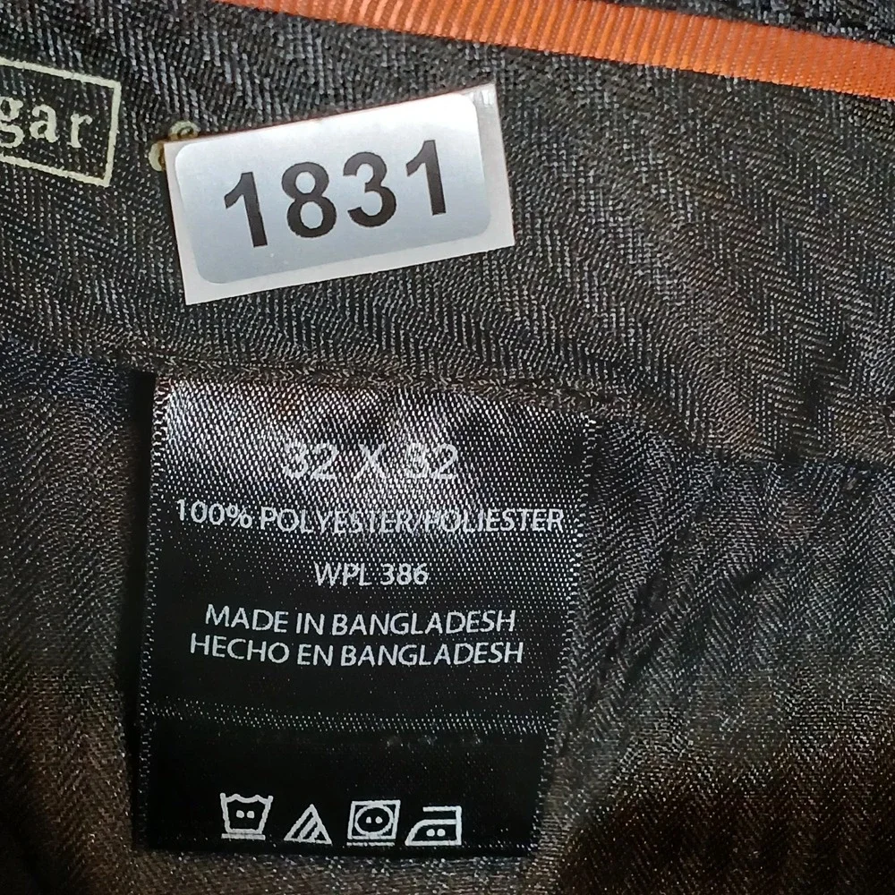Haggar Smart Fiber Dress Pants Flat Front Classic Fit Black Men's 32X32 NWT